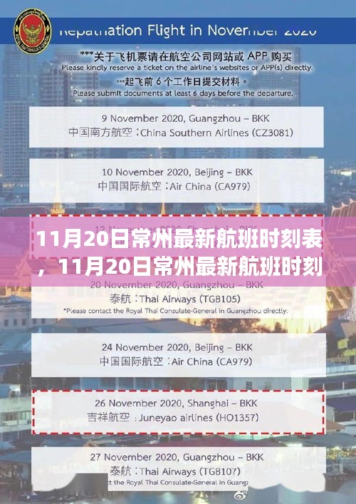 11月20日常州最新航班時(shí)刻表詳解與全面評(píng)測(cè)