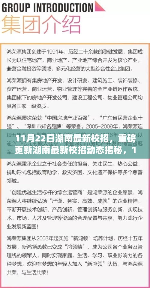 湖南最新校招動(dòng)態(tài)揭秘，職場(chǎng)起跑線上的盛宴，11月22日盛大開(kāi)啟！