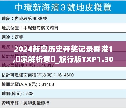 2024新奧歷史開獎記錄香港1,專家解析意見_旅行版TXP1.30