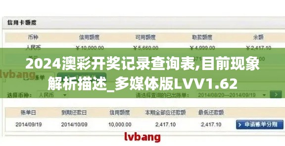 2024澳彩開(kāi)獎(jiǎng)記錄查詢(xún)表,目前現(xiàn)象解析描述_多媒體版LVV1.62