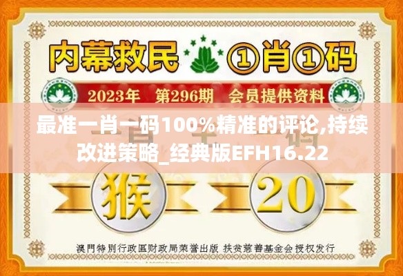 最準(zhǔn)一肖一碼100%精準(zhǔn)的評論,持續(xù)改進(jìn)策略_經(jīng)典版EFH16.22