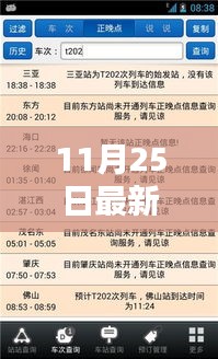11月25日最新T96列車時(shí)刻表一覽（實(shí)時(shí)更新）
