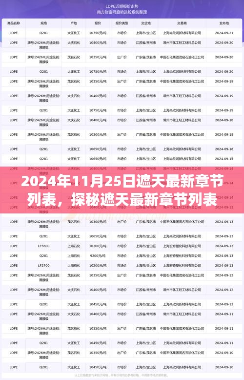 遮天最新章節(jié)列表揭秘，神秘小巷特色小店的探秘之旅（2024年11月25日更新）