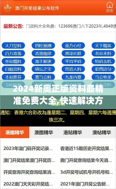 2024新奧正版資料最精準免費大全,快速解決方式指南_影音體驗版MUA10.33