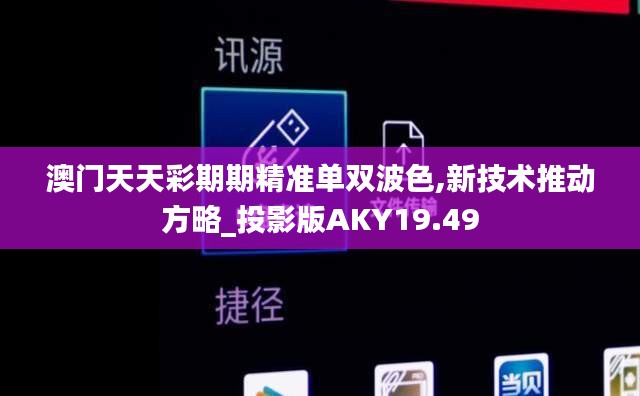 澳門天天彩期期精準(zhǔn)單雙波色,新技術(shù)推動(dòng)方略_投影版AKY19.49