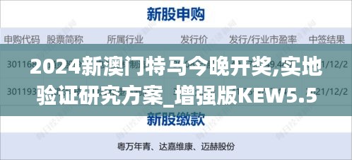 2024新澳門特馬今晚開獎,實地驗證研究方案_增強(qiáng)版KEW5.59