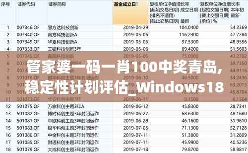 管家婆一碼一肖100中獎青島,穩(wěn)定性計劃評估_Windows189.971