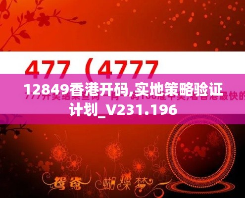 12849香港開碼,實地策略驗證計劃_V231.196