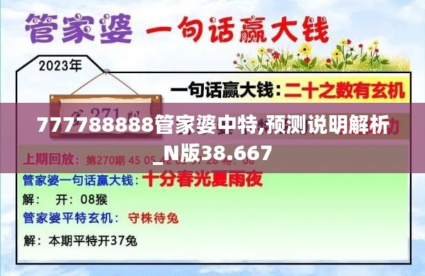777788888管家婆中特,預(yù)測(cè)說(shuō)明解析_N版38.667