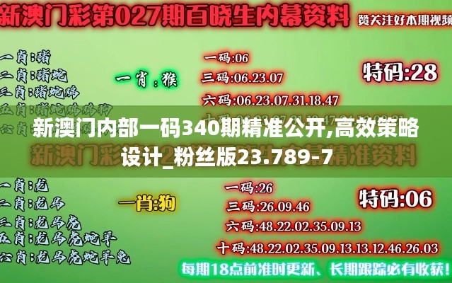 新澳門內(nèi)部一碼340期精準(zhǔn)公開,高效策略設(shè)計_粉絲版23.789-7
