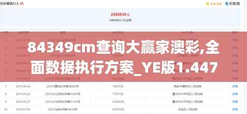 84349cm查詢(xún)大贏家澳彩,全面數(shù)據(jù)執(zhí)行方案_YE版1.447