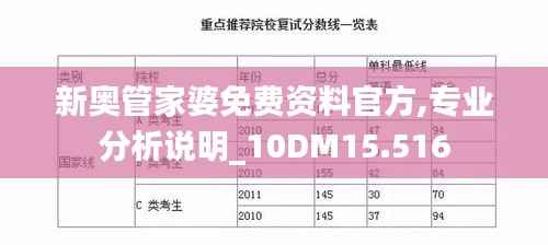 新奧管家婆免費資料官方,專業(yè)分析說明_10DM15.516