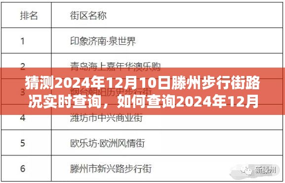 2024年12月10日滕州步行街路況實(shí)時(shí)查詢指南，詳細(xì)步驟與查詢方法