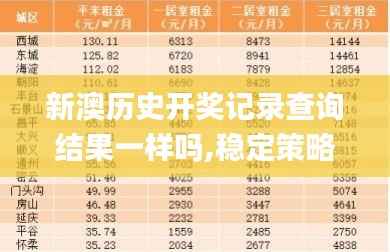 新澳歷史開獎(jiǎng)記錄查詢結(jié)果一樣嗎,穩(wěn)定策略分析_DX版2.263
