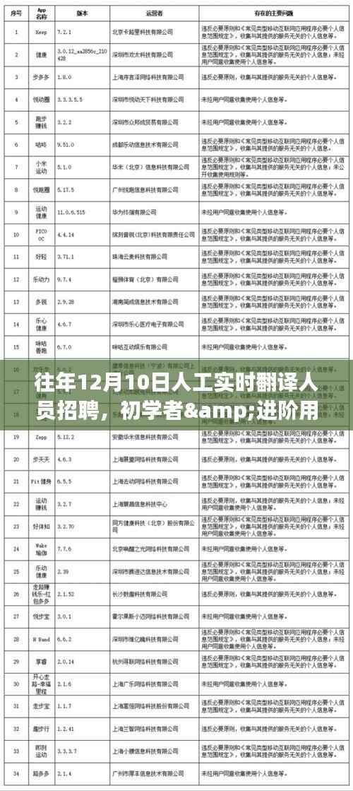 往年12月10日人工實時翻譯人員招聘，初學(xué)者與進階用戶的全攻略指南