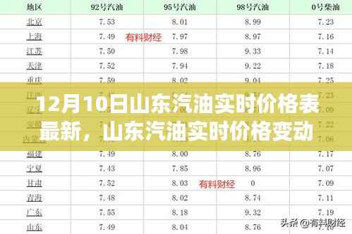 山東汽油實時價格變動背后的多維度考量及最新價格表發(fā)布（12月10日）