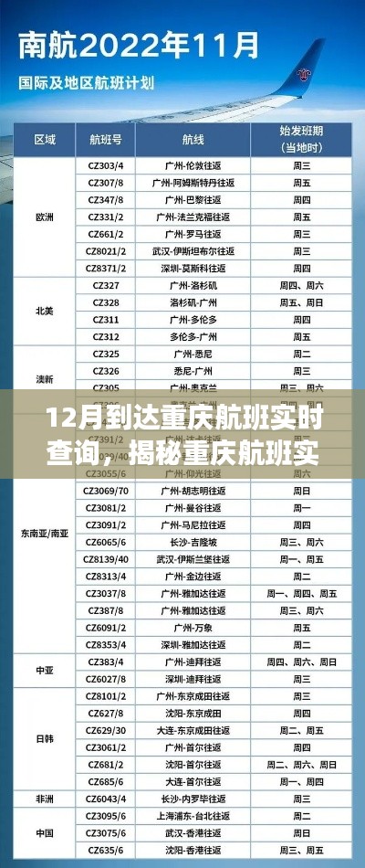 揭秘重慶航班實(shí)時(shí)查詢系統(tǒng)，輕松掌握十二月航班動(dòng)態(tài)查詢服務(wù)