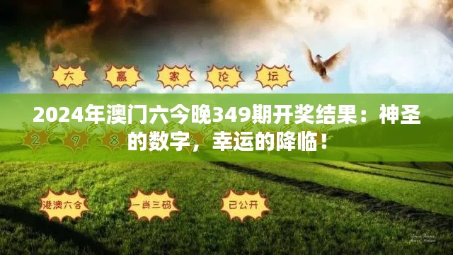 2024年澳門六今晚349期開獎(jiǎng)結(jié)果：神圣的數(shù)字，幸運(yùn)的降臨！