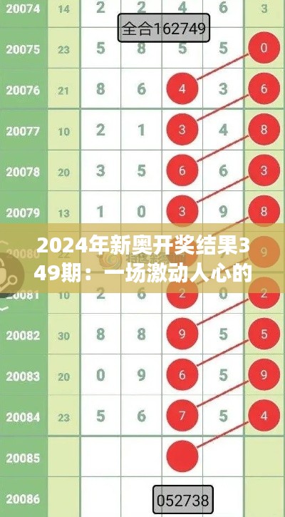 2024年新奧開(kāi)獎(jiǎng)結(jié)果349期：一場(chǎng)激動(dòng)人心的數(shù)字游戲
