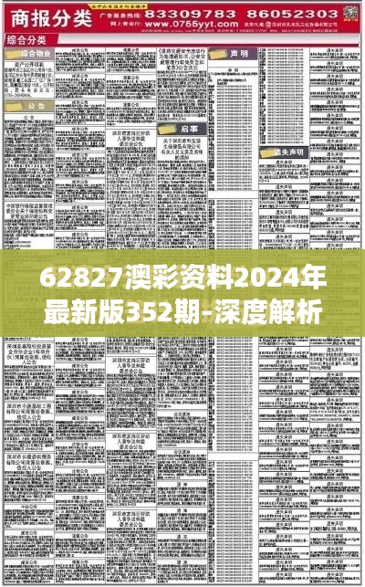 62827澳彩資料2024年最新版352期-深度解析當(dāng)選投資新伙伴