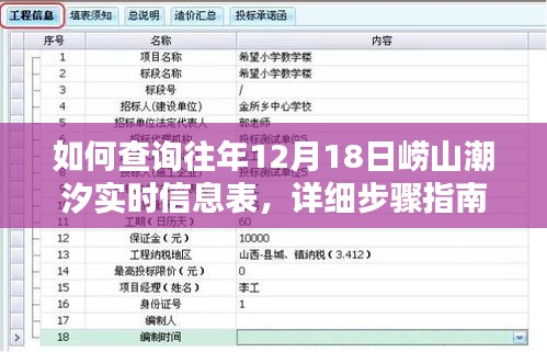 詳細(xì)步驟指南，查詢往年嶗山潮汐實(shí)時(shí)信息表（以12月18日為例）