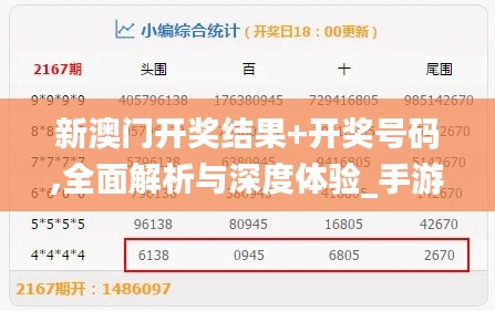 新澳門開獎結(jié)果+開獎號碼,全面解析與深度體驗_手游版13.839
