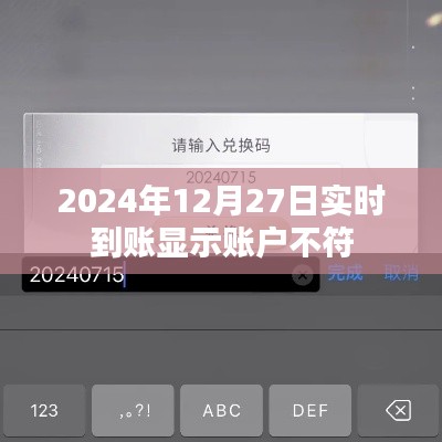 2024年12月27日賬戶不符實(shí)時(shí)到賬問題解析