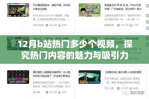 探究B站熱門視頻數(shù)量與魅力，十二月熱門內(nèi)容的吸引力分析