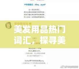 美發(fā)用品熱門詞匯揭秘，最新趨勢與潮流動(dòng)態(tài)（XXXX年美發(fā)資訊）