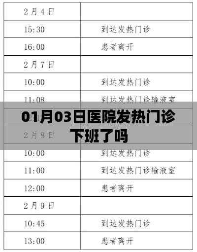 01月03日醫(yī)院發(fā)熱門診的工作狀態(tài)，是否下班？